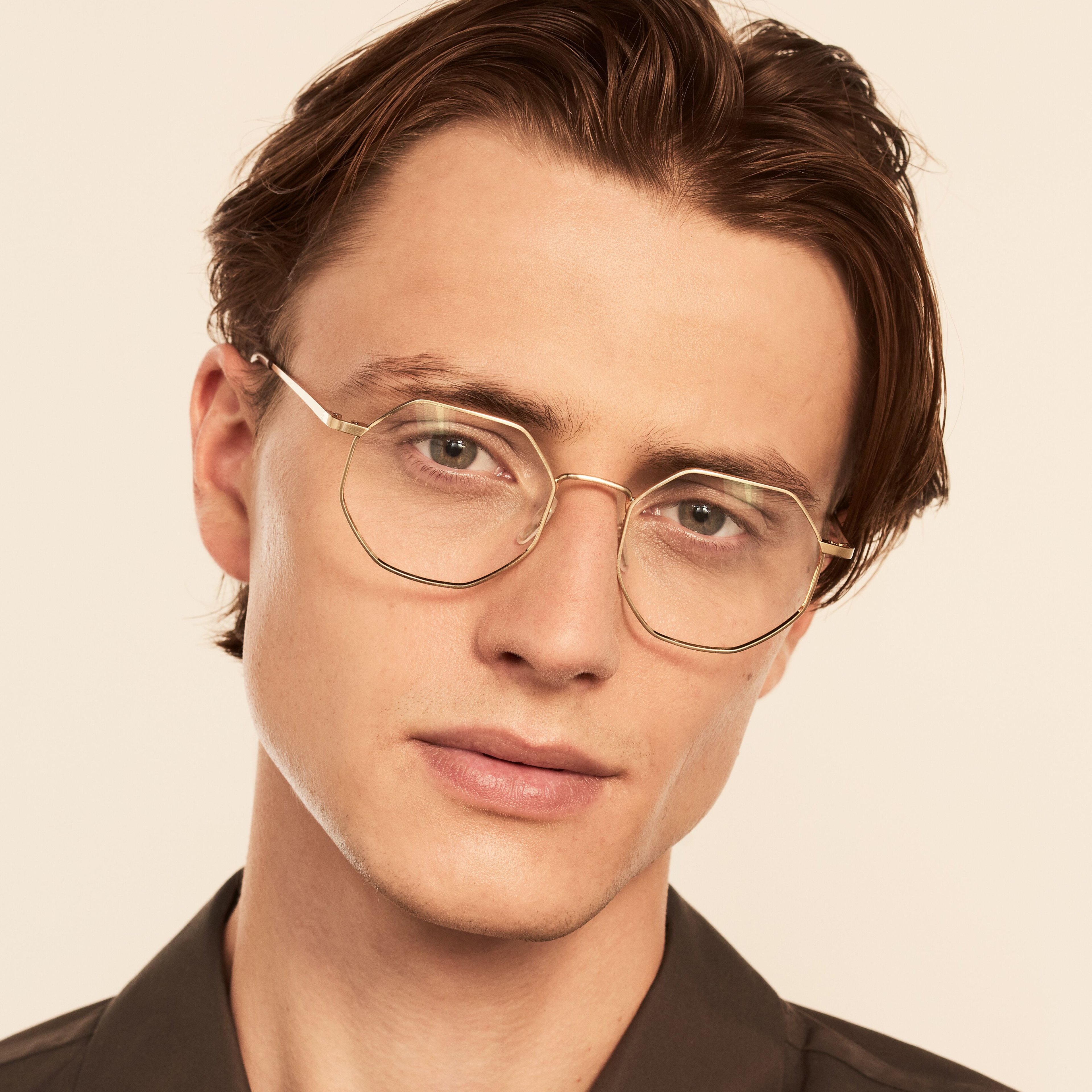 Ace & Tate Glasses | hexagonal Metal in Gold