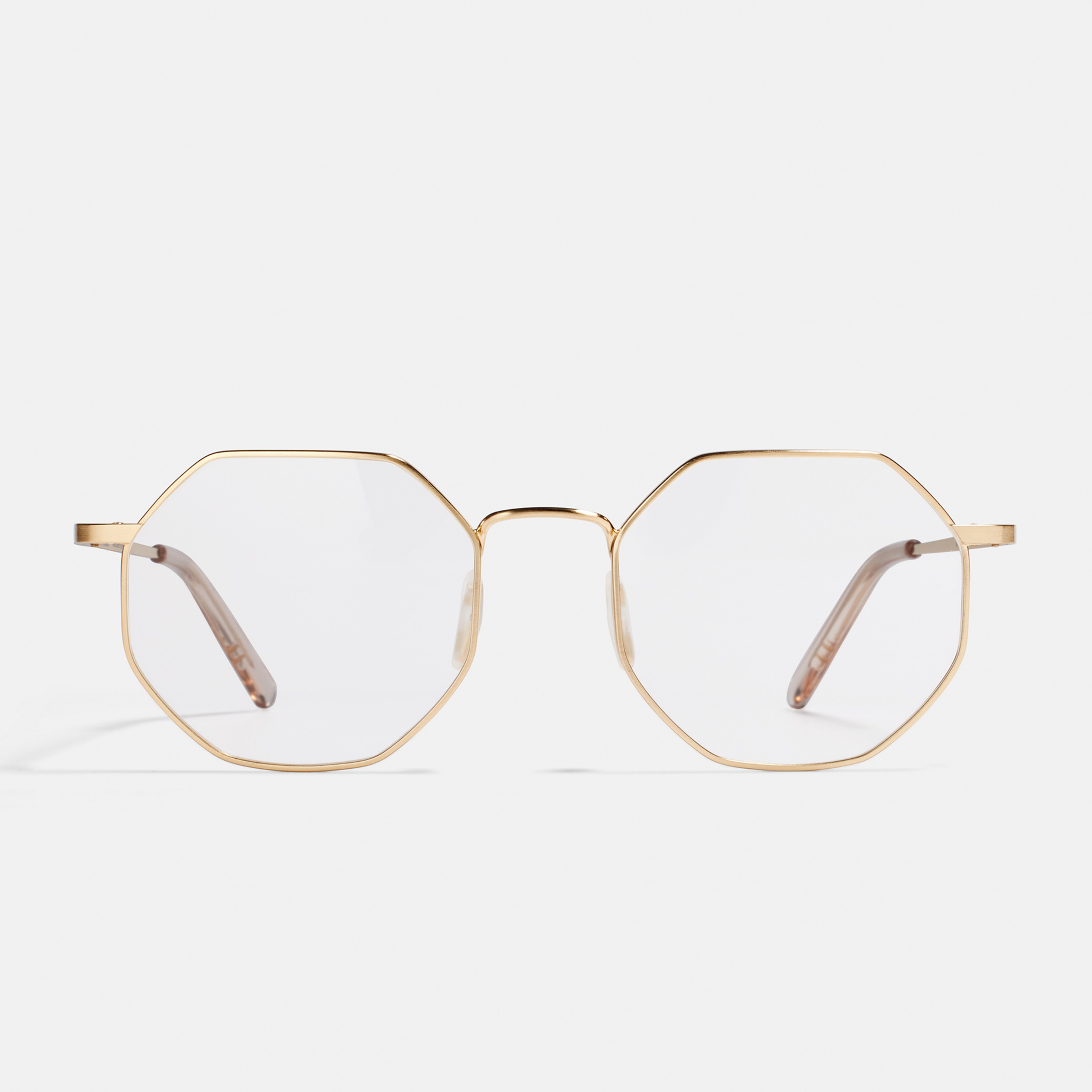 Ace & Tate Glasses | hexagonal Metal in Gold