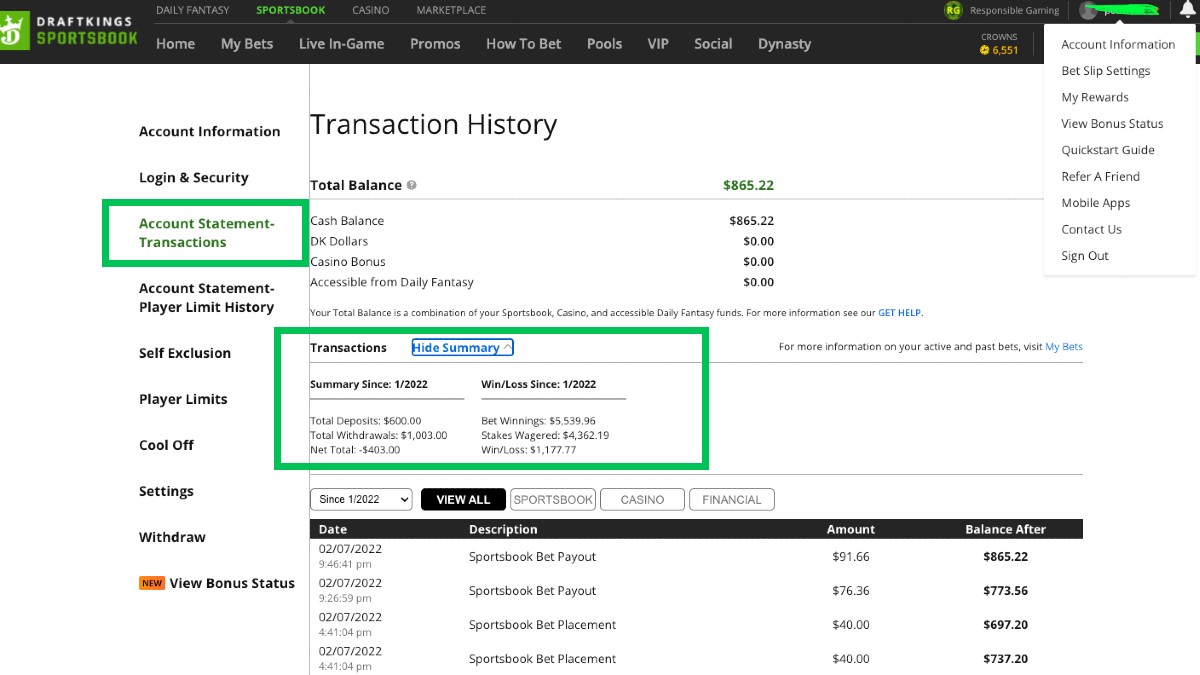 The Hidden Ways to Find Your All-Time Profits/Losses at a Sportsbook Image