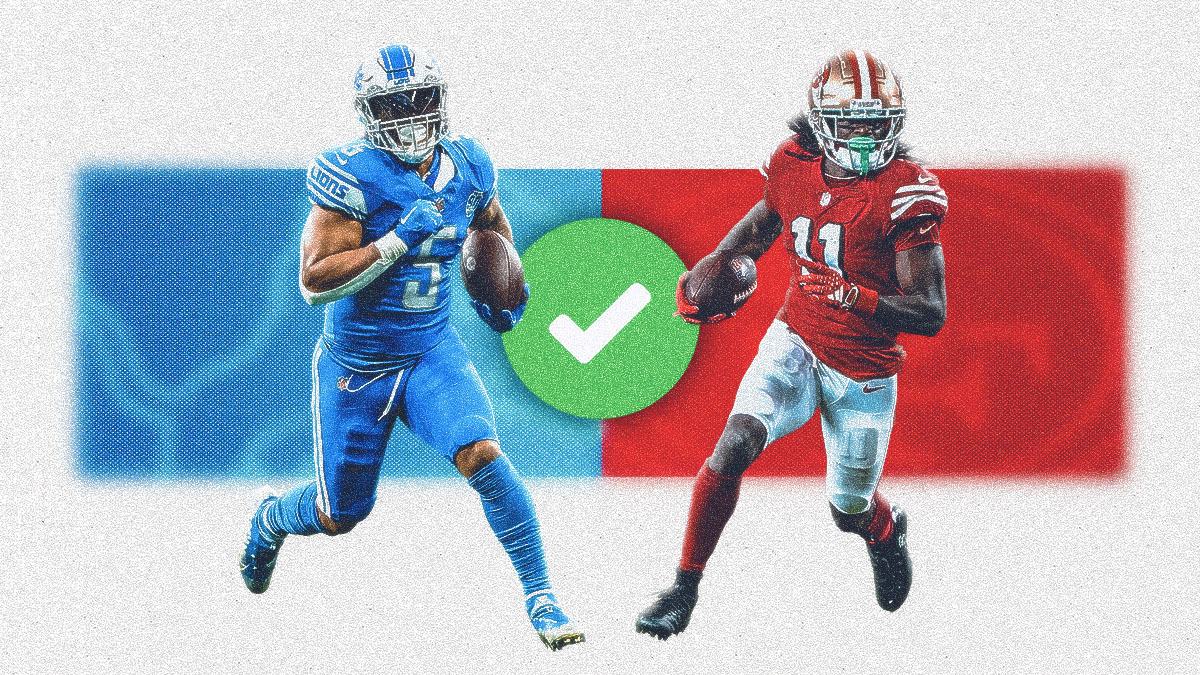 Lions vs 49ers Anytime Touchdown Props: David Montgomery, Brandon Aiyuk, Sam LaPorta, Elijah Mitchell article feature image