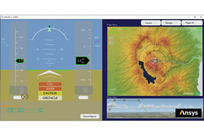 Screenshot demo of Ansys SCADE ARINC 661 