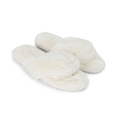 Faux Fur Slipper - White