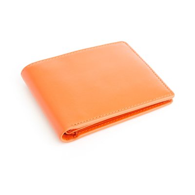 Monogrammed RFID Blocking Leather Wallet - Orange