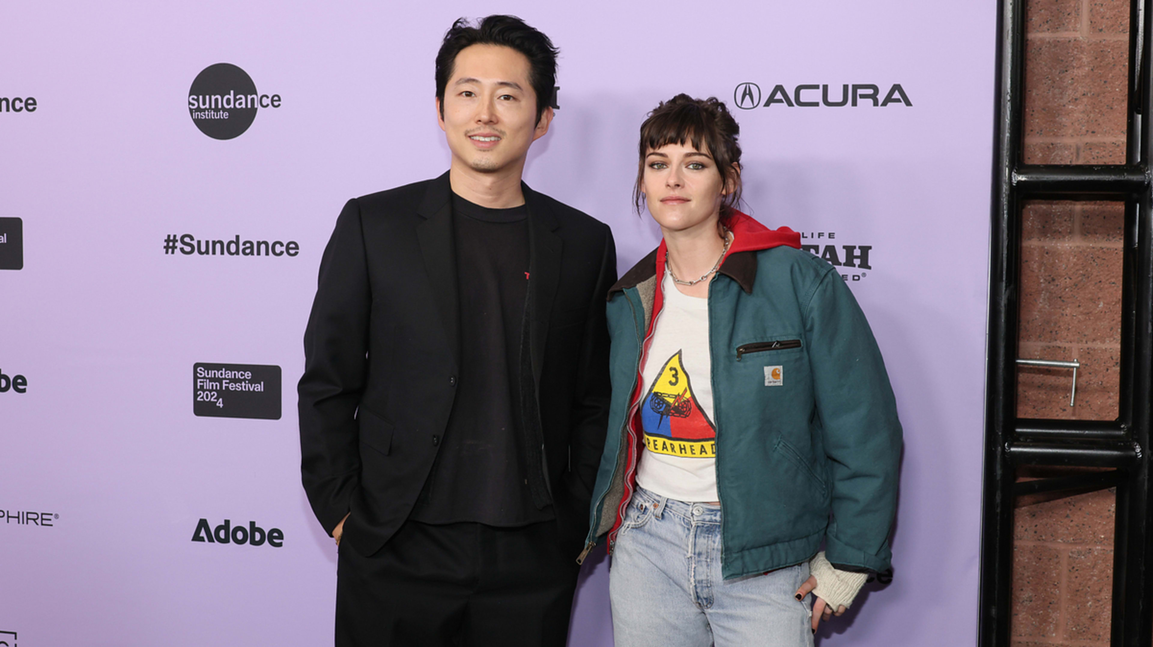 sundance 2024 red carpet with steven yeun and kristen stewart