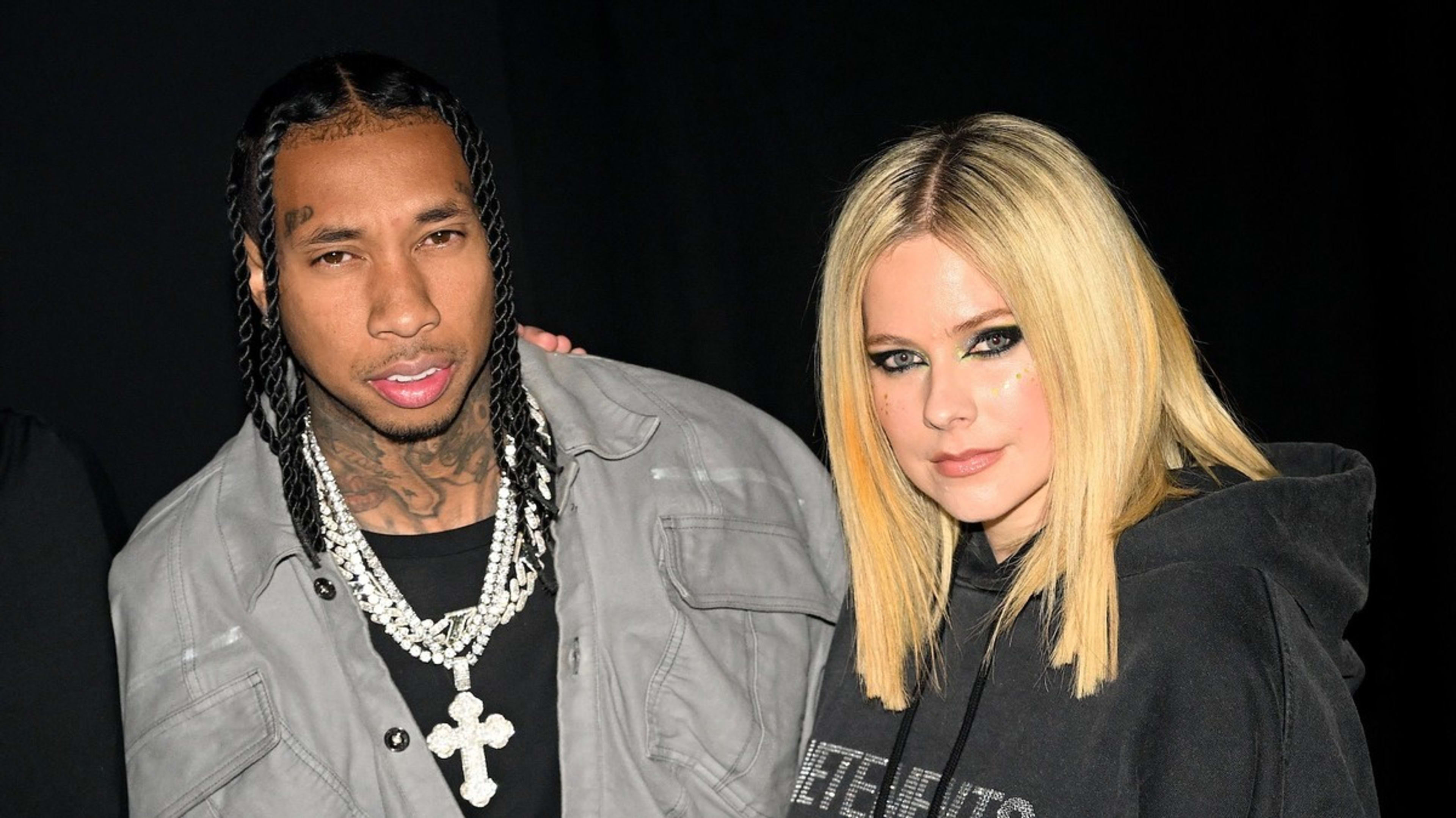 Tyga and Avril Lavigne attend the Mugler x Hunter Schafer party