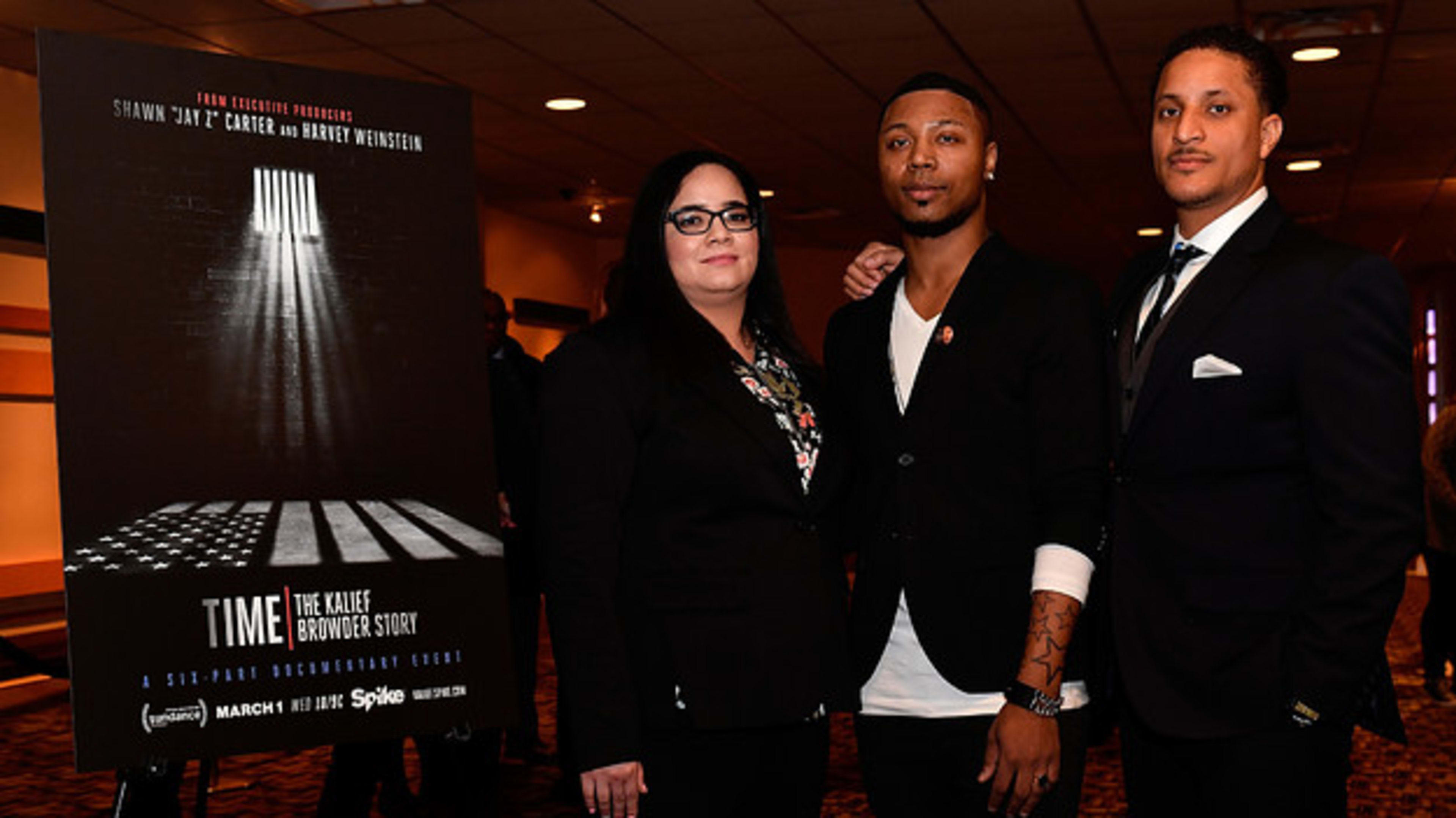 Nicole Browder, Deion Browder and Akeem Browder attend "TIME: The Kalief Browder Story" screening