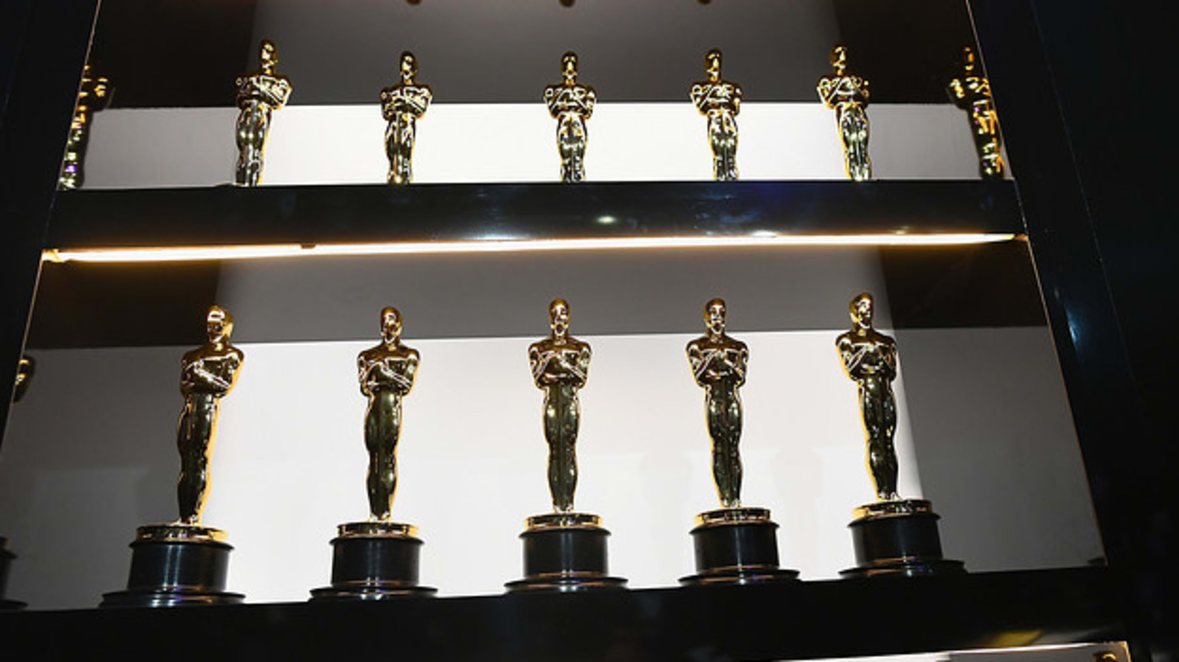 Oscar statues are seen backstage during the 91st Annual Academy Awards