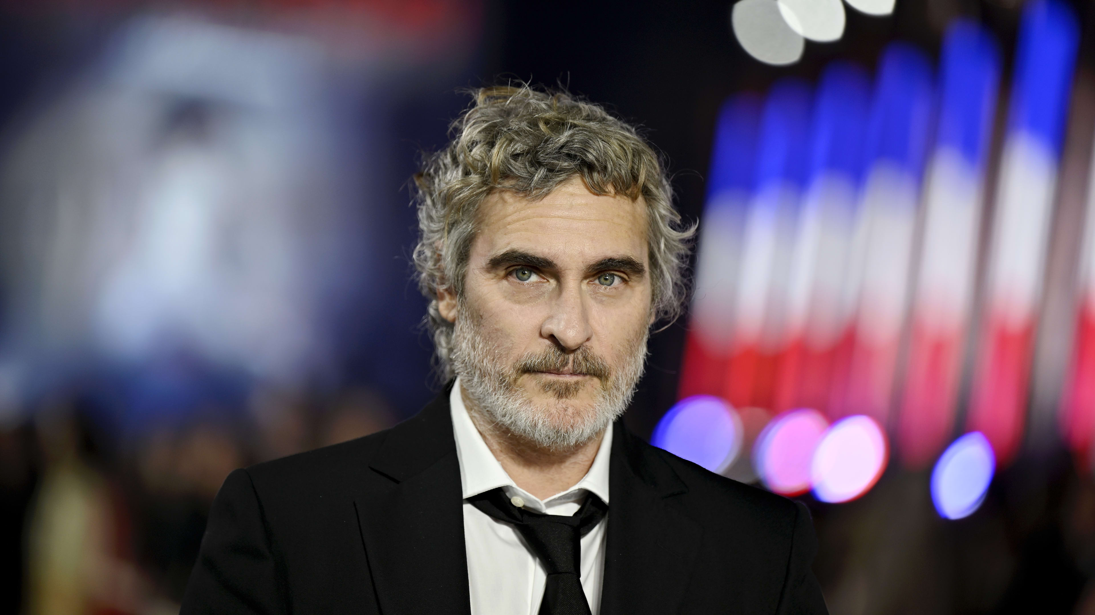 Joaquin Phoenix attends the "Napoleon" UK Premiere at Odeon Luxe Leicester Square on November 16, 2023 in London, England.