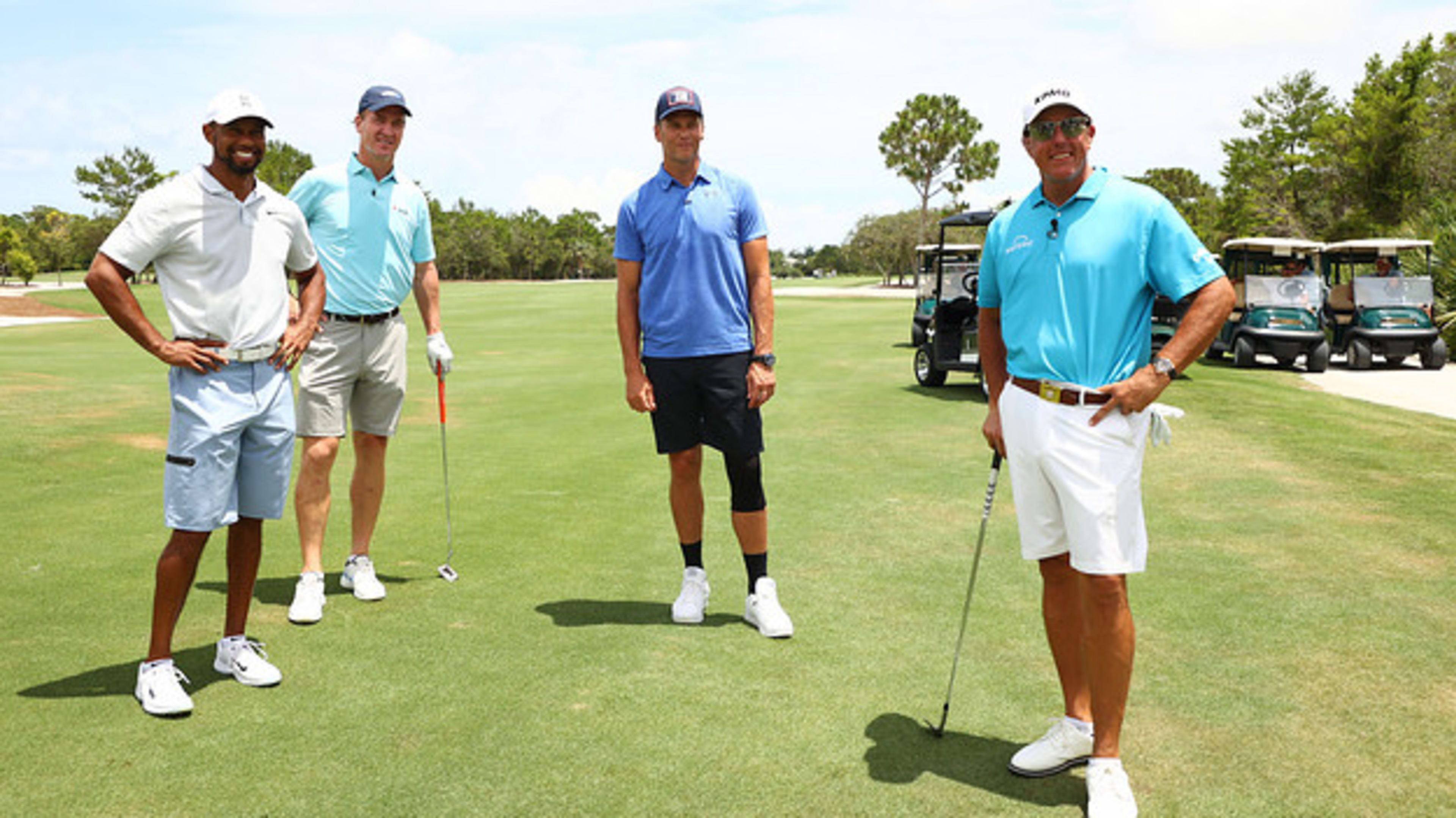 Tiger Woods, Peyton Manning, Tom Brady, and Phil Mickelson