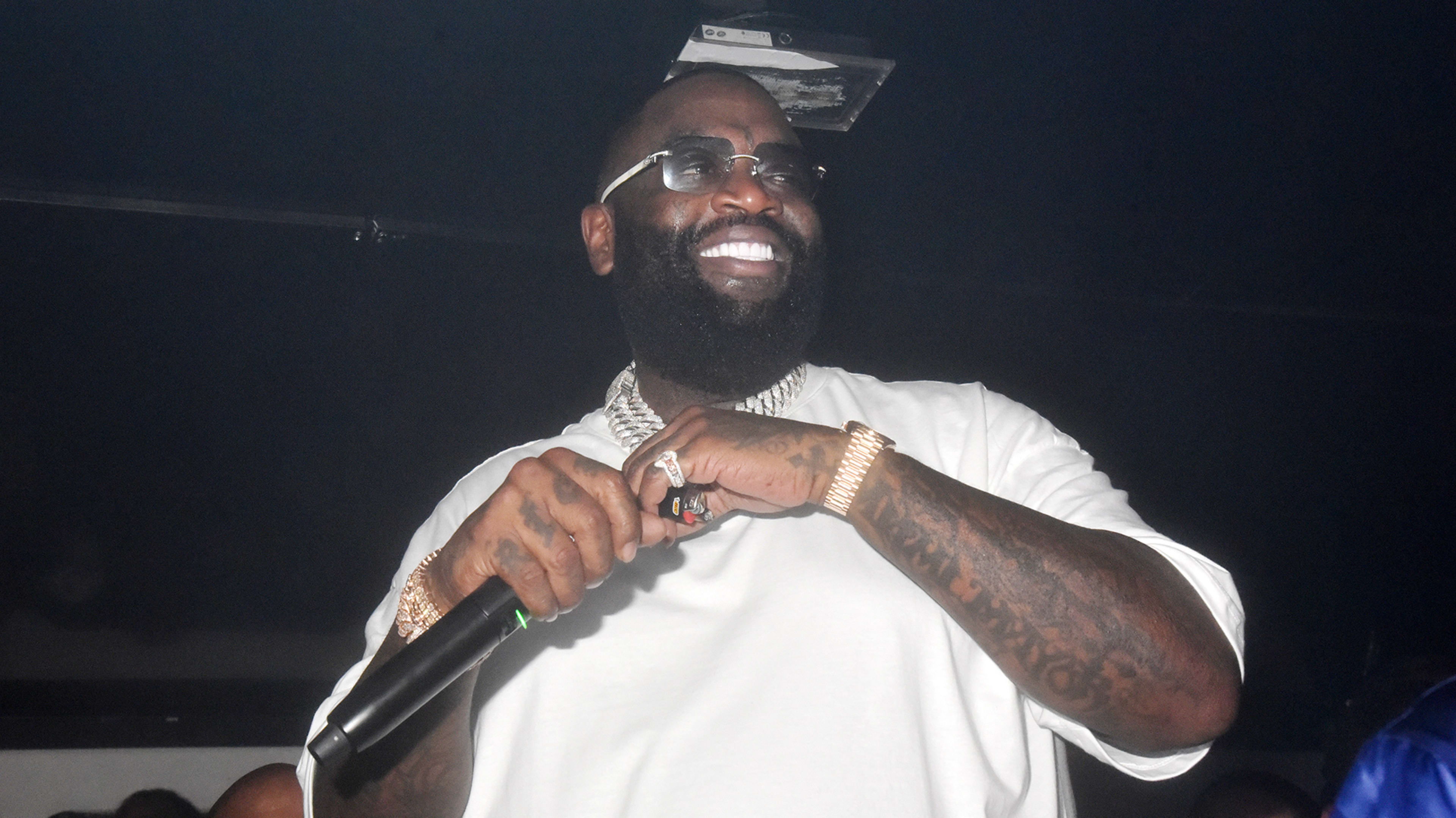 Rap artist Rick Ross performs during the Rick Ross Live Performance At the VIP Room 