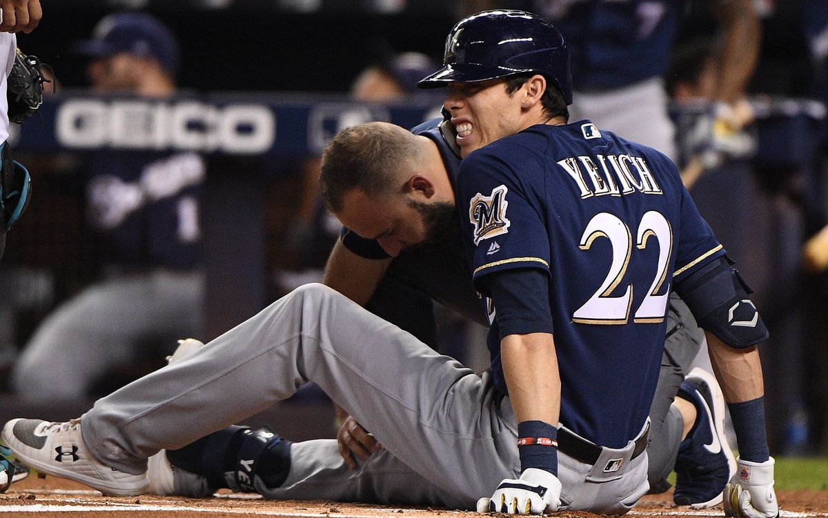 Christian Yelich Fractures Kneecap With Foul Ball, Is Done For The Season