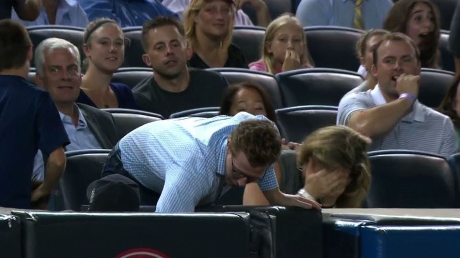 Yankees Fan Muffs Not One, Not Two, But Three Chances To Catch A Foul Ball