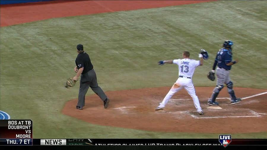 Umpire Bill Miller Has Bad Night, Gets Hit First By Brett Lawrie&#39;s Helmet And Then A Blue Jays Fan&#39;s Beer