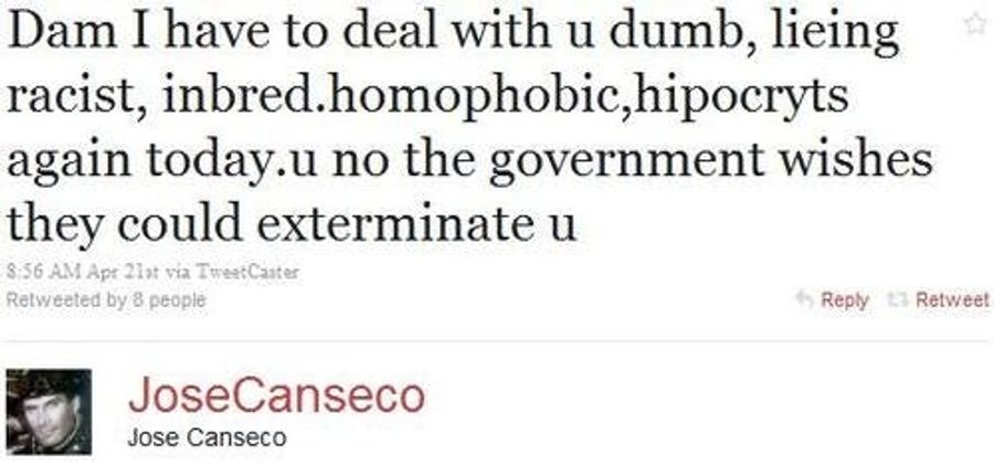 Jose Canseco Particularly Concerned With Government-Ordered Extermination