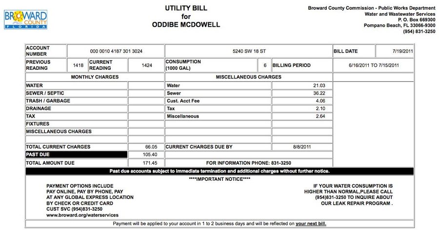 Breaking: Oddibe McDowell&#39;s Water Bill Is $171.45, But That&#39;s Because He Didn&#39;t Pay Last Month&#39;s Bill