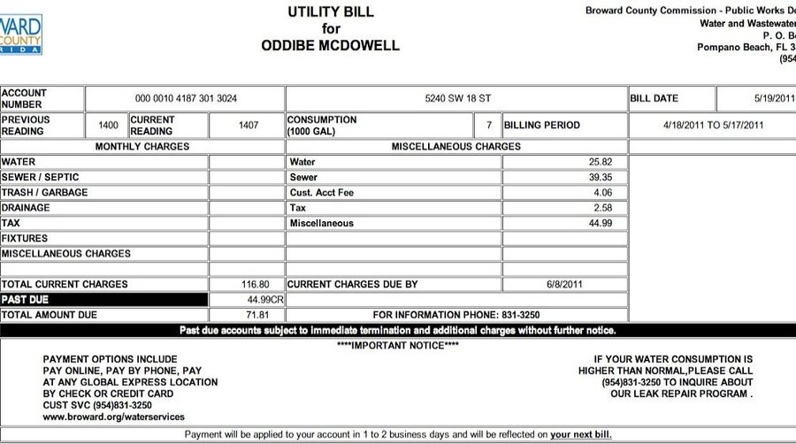 UPDATE: Oddibe McDowell&#39;s Water Bill Is $116.80 This Month, But He Has A Credit