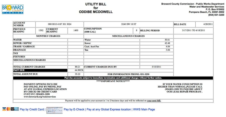 Update: Oddibe McDowell&#39;s Water Bill Is Now $80.21