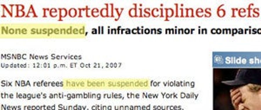 Six NBA Referees Aren&#39;t Suspended For Gambling, But Instead Suspended