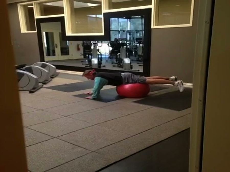 Is This Steve Spurrier Doing Hump Reps On An Exercise Ball?