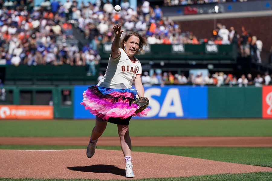 Here’s Amy Schneider’s first pitch on Pride Day, since Fox Sports wouldn’t show it