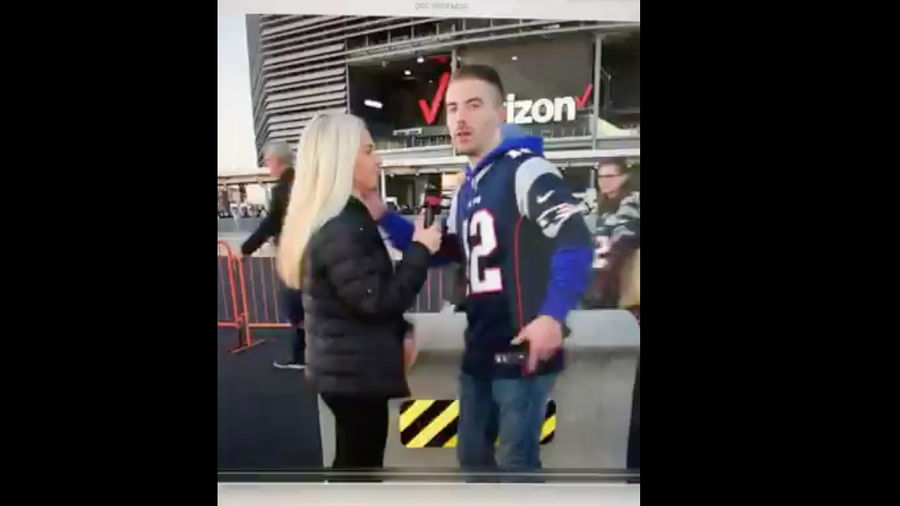 Sports Reporter Blasts Slimeball Patriots Fan Who Tried To Kiss Her During <i>MNF</i> Interview