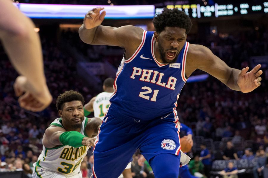 I Can&#39;t Stop Looking At This Photo Of Marcus Smart Nonchalantly Shoving Joel Embiid