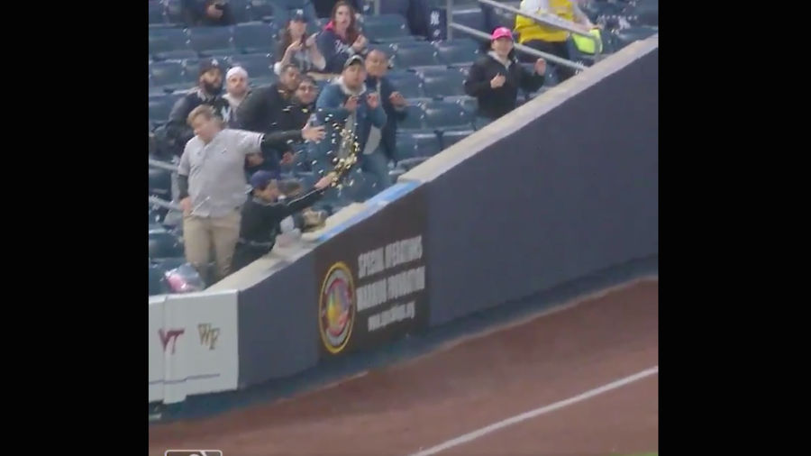 Kid Catches Foul Ball In Glove Stuffed With Popcorn