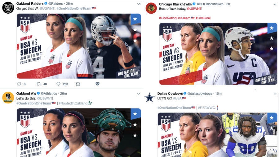 Men&#39;s Pro Teams Express Support For USWNT By Reminding Everyone That Guys Also Play Sports