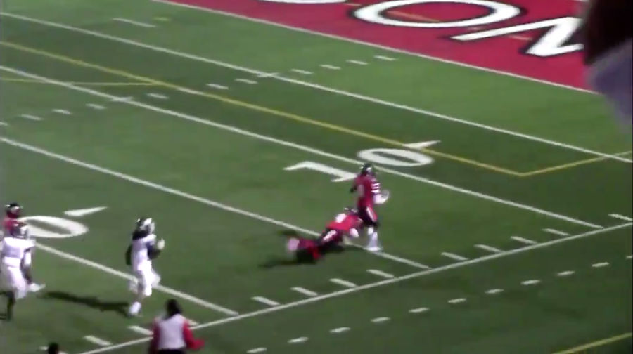 High School Football Player Forced To Tackle Teammate Running The Wrong Way On Interception