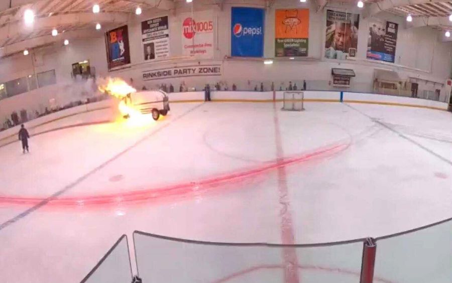 Two words: Zamboni fire