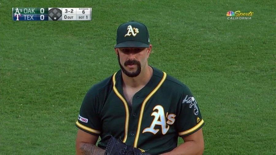 A&#39;s Pitcher Mike Fiers Was Dared To Shave His Beard Into A G-Shape