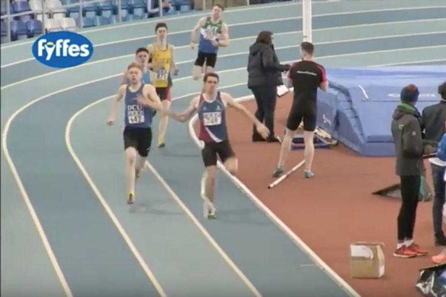  Runner Foiled By Pole Vaulter&#39;s Giant Rubber Band