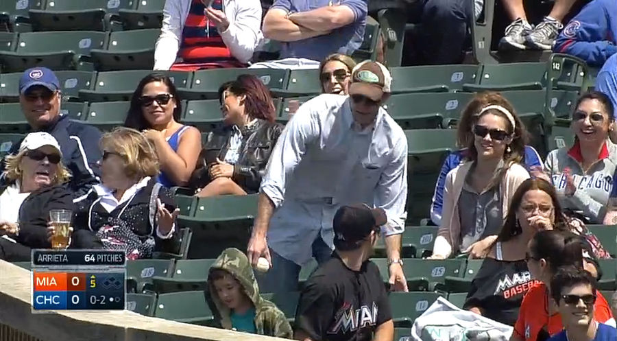 Marlins Fan Gives Foul Ball To Cubs Fan, Who Gives Ball Back To His Son