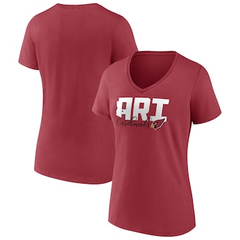 Women's Arizona Cardinals Fanatics Cardinal Back Home Again V-Neck T-Shirt