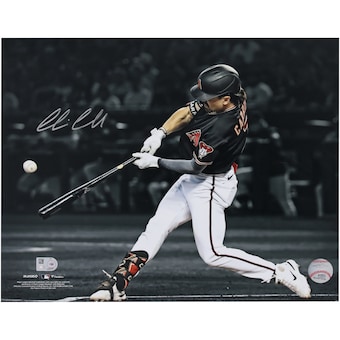 Corbin Carroll Arizona Diamondbacks Autographed Fanatics Authentic 2023 National League Rookie of the Year 11" x 14" Hitting Spotlight Photo