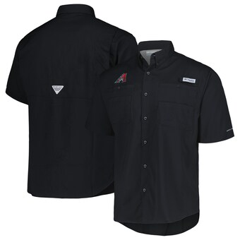 Men's Arizona Diamondbacks Columbia Black Tamiami Omni-Shade Button-Down Shirt