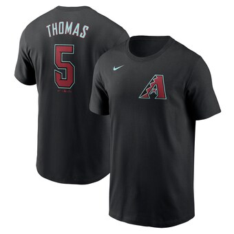 Men's Arizona Diamondbacks Alek Thomas Nike Black 2024 Fuse Name & Number T-Shirt