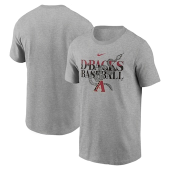 Camiseta del equipo local de los Diamondbacks de Arizona en gris jaspeado de Nike para hombre