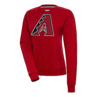 Women's Arizona Diamondbacks Antigua Red Victory Pullover Sweatshirt