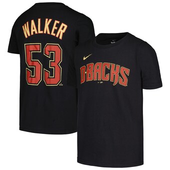 Youth Arizona Diamondbacks Christian Walker Nike Black Name & Number T-Shirt