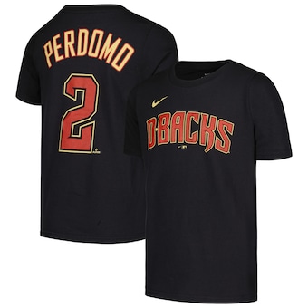 Youth Arizona Diamondbacks Geraldo Perdomo Nike Black Name & Number T-Shirt