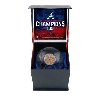 Atlanta Braves 2021 MLB World Series Champions Crystal Baseball with Game-Used Dirt