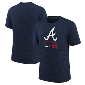 Atlanta Braves Large Logo Velocity T-Shirt - Navy - Youth