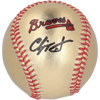 Chipper Jones Atlanta Braves Autographed Rawlings Gold Leather Baseball