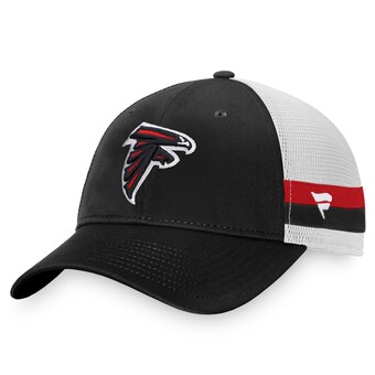 Men's Atlanta Falcons Fanatics Black/White Iconic Team Stripe Trucker Snapback Hat