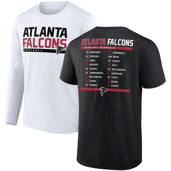 Men's Atlanta Falcons Fanatics Black/White Two-Pack 2023 Schedule T-Shirt Combo Set