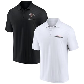 Men's Atlanta Falcons Fanatics White/Black Lockup Two-Pack Polo Set