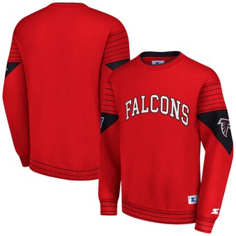 Men's Atlanta Falcons Starter Red Face-Off Pullover Sweatshirt