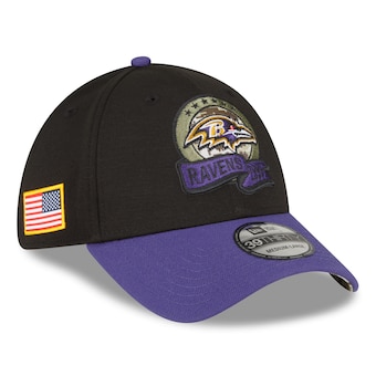 Men's Baltimore Ravens New Era Black/Purple 2022 Salute To Service 39THIRTY Flex Hat 