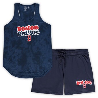 Women's Concepts Sport Navy Boston Red Sox Plus Size Cloud Tank Top & Shorts Sleep Set